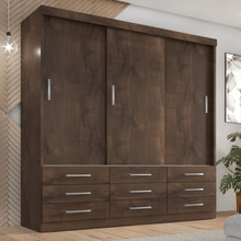 Guarda Roupa Casal Capri 3 Portas Correr 9 Gav