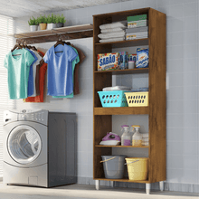 Armario de Lavanderia 4 Portas 2,22m C/ Nicho Pés Reguláveis