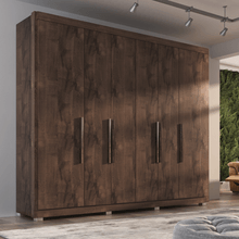 Guarda Roupa Casal Valencia 6 Portas 6 Gav  Com Pés