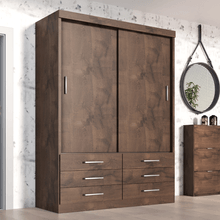 Guarda Roupa Solteiro Capri 2 Portas Correr 6 Gavetas