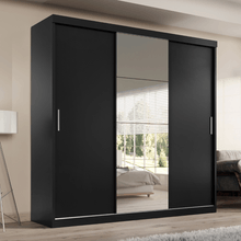 Guarda Roupa Casal Paris 3 Portas de correr 2 gavetas com espelho