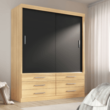 Guarda Roupa Solteiro Capri 2 Portas Correr 6 Gavetas