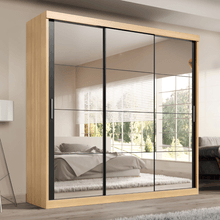 Guarda Roupa Casal Paris 2 gavetas com espelho nas 3 portas